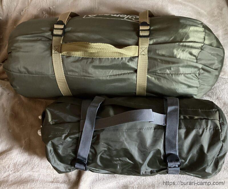 バンドックソロドームとコールマン ツーリングドームstのサイズ比較