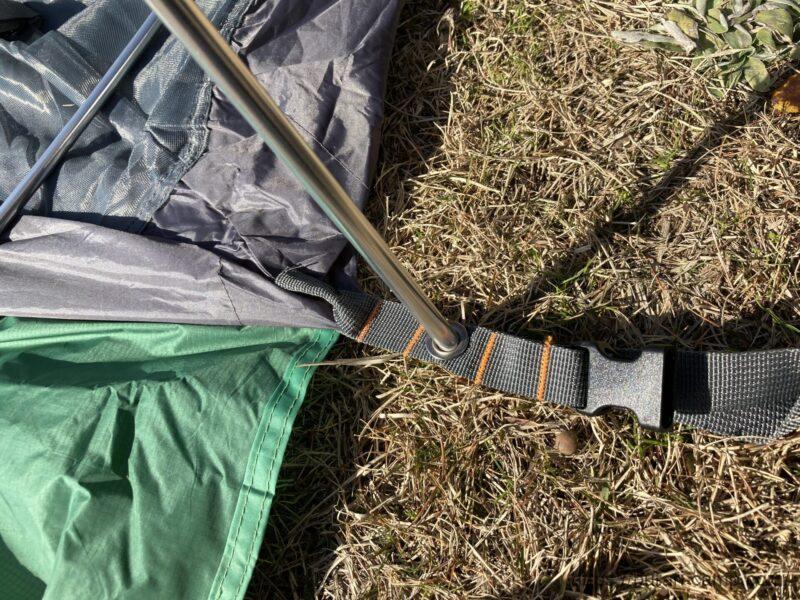 バンドック ソロドームのインナーテントへポール接続